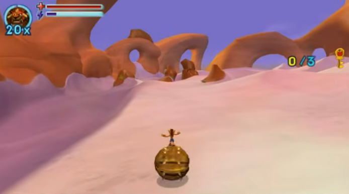 A screenshot of a big desert in Crash Bandicoot: Mind Over Mutant